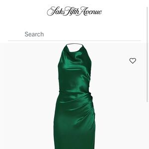 NWT! Emerald Halter Cowlneck Gown - Saks Fifth Ave - XS/S